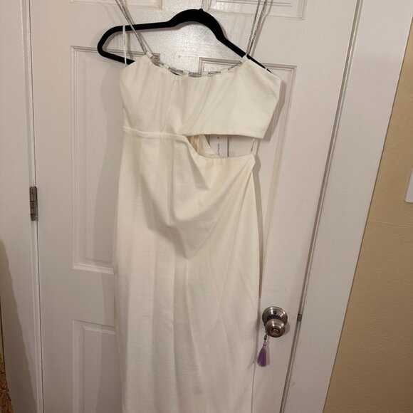 Lovers + Friends White Crystal-Trimmed Midi Dress – Size Large – NWT - Picture 5 of 5
